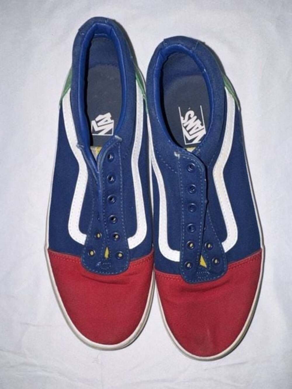 Vans Old Skool Yacht Club Youth Size 7 Blue Red Yellow Green Shoes
